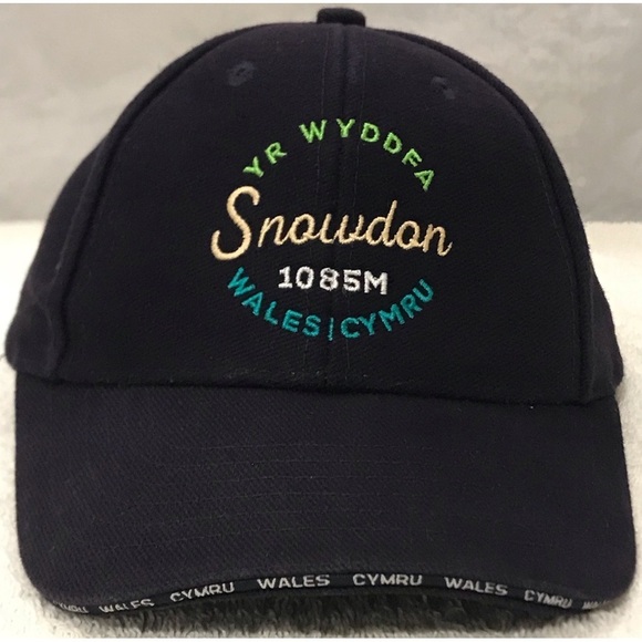 Snowdon Wales Adjustable Black Euro Travel Baseball Cap - Picture 1 of 12